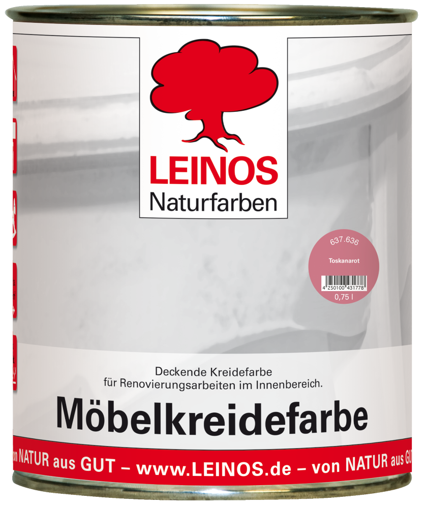 Leinos Möbelkreidefarbe Toskanarot