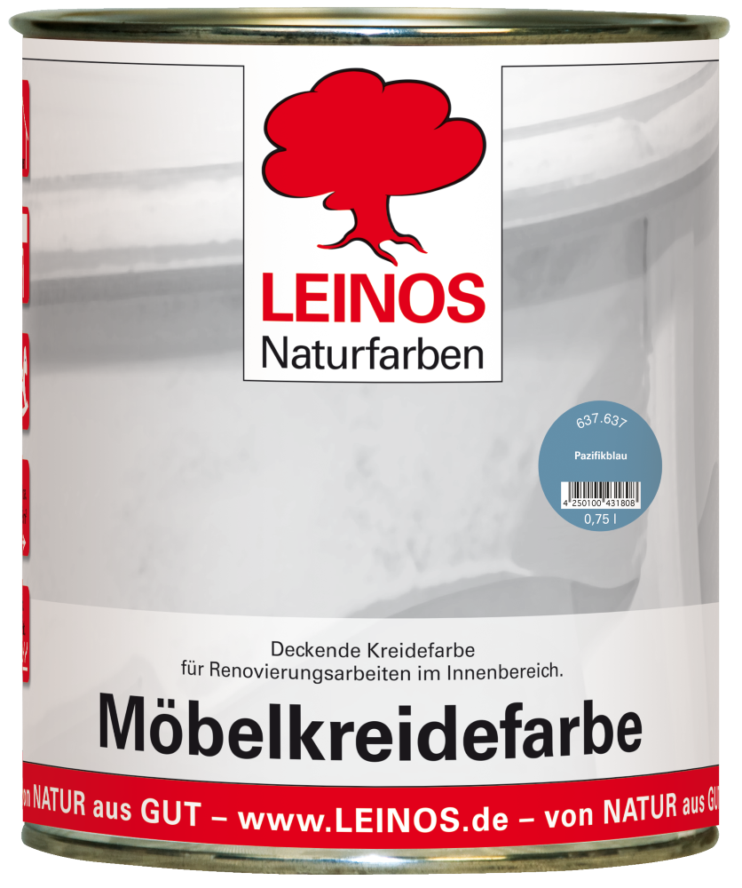 Leinos Möbelkreidefarbe Pazifikblau