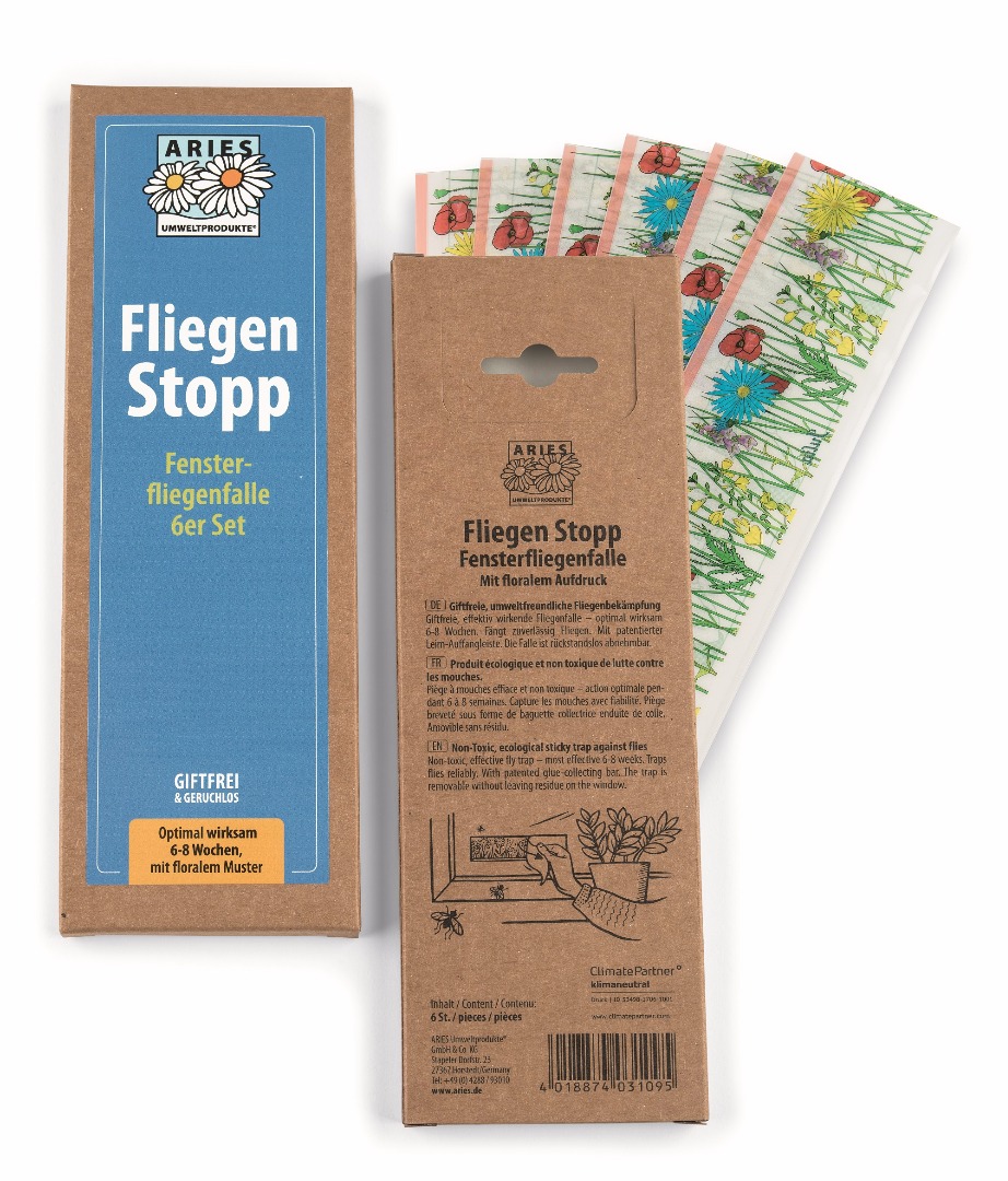 Aries Fliegen Stopp Fensterfliegenfalle floral 6er Set
