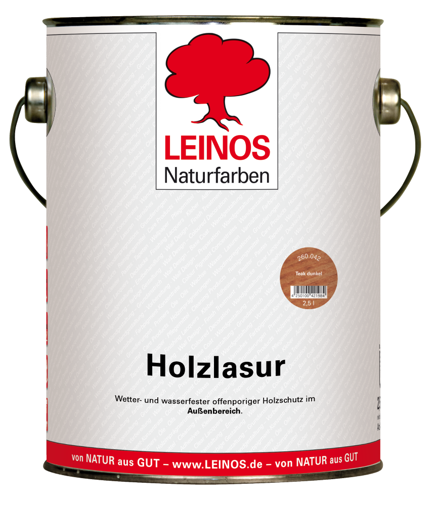 Leinos Holzlasur teak dunkel außen