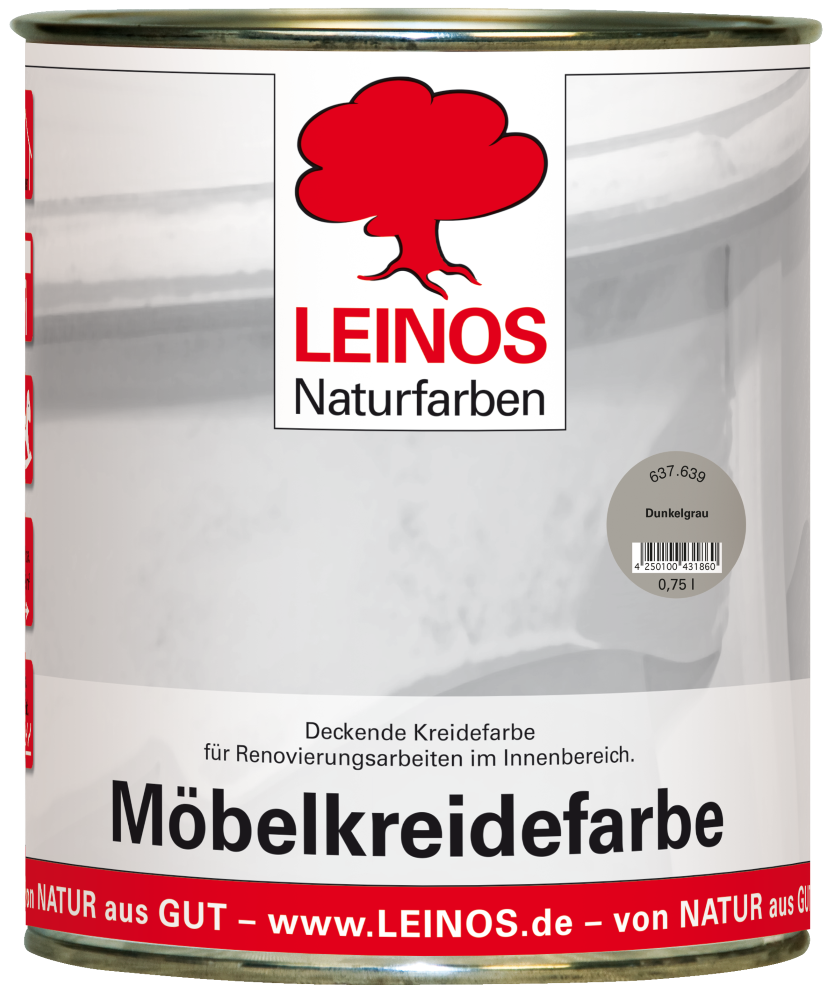 Leinos Möbelkreidefarbe Dunkelgrau
