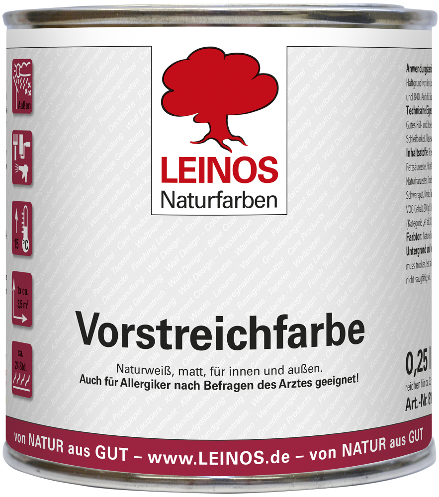 Leinos Vorstreichfarbe weiss matt