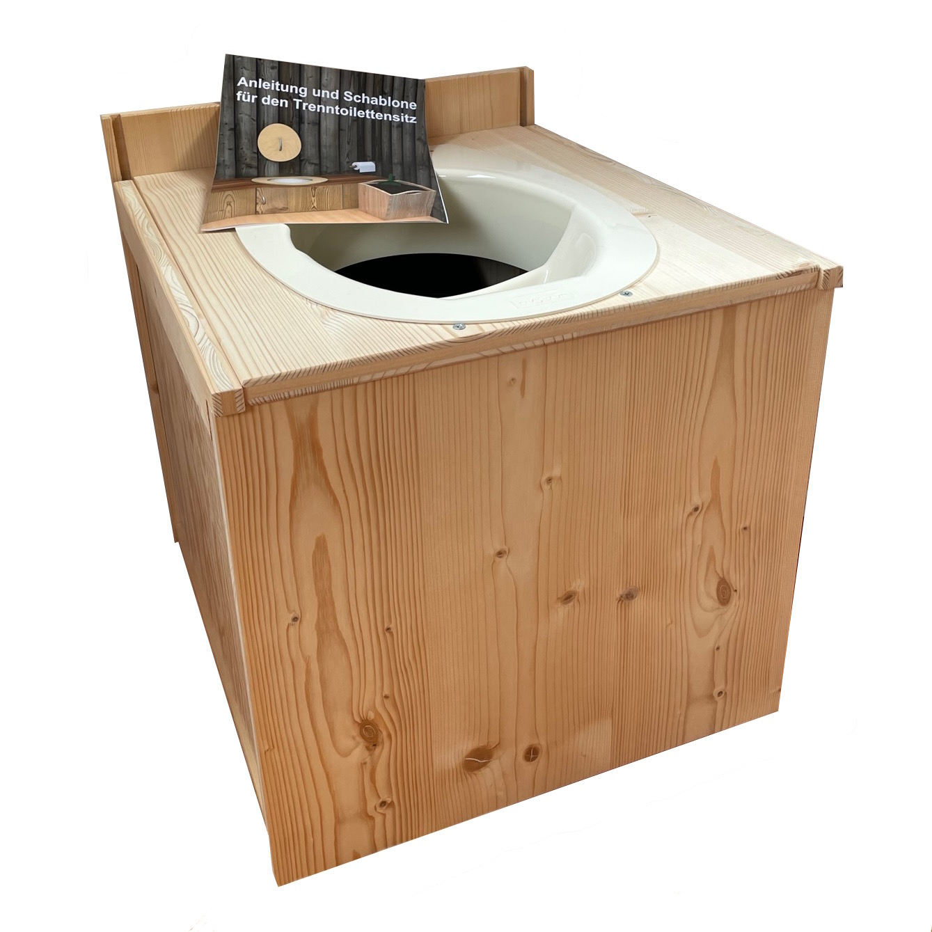 IM-KUBUS -  mit INI Trenneinsatz beige und DIY Anleitung für HolzsitzBausatz Holzgehäuse für Trennto