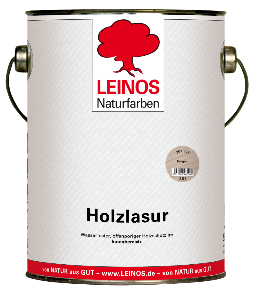 Leinos Holzlasur hellgrau innen